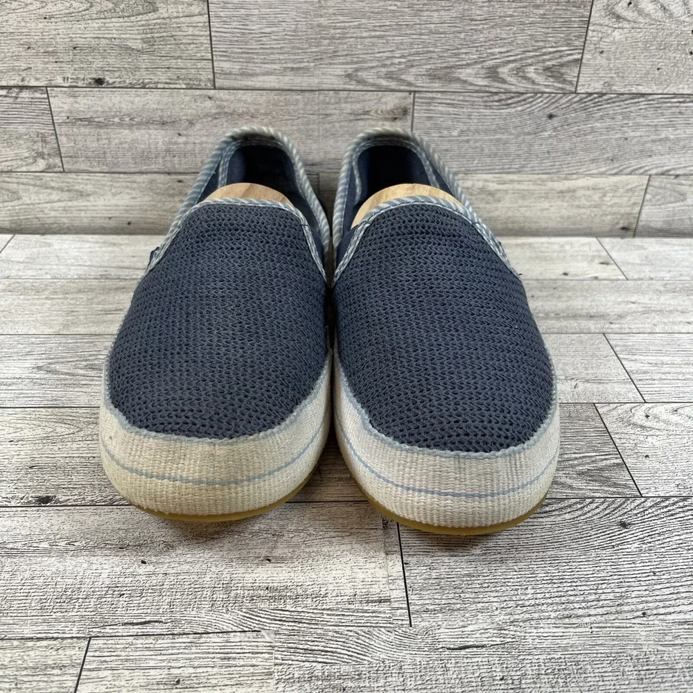 UGG Blue‎ White Canvas Slip On Loafers 1102804 Women Size 7